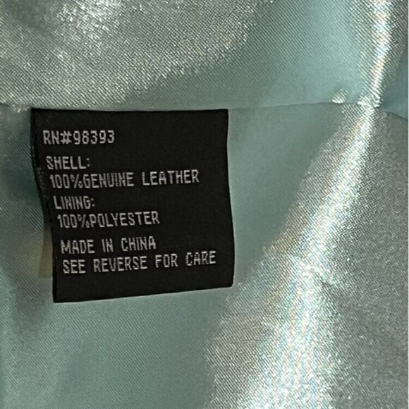 New PAMELA MCCOY Mint Green Genuine Leather Buttons Moto Jacket Blazer - Picture 9 of 9
